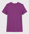 Camiseta de cuello redondo emblemática de algodón de mujer violeta HIBISCUS