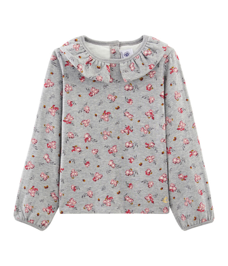 Camiseta de manga larga para ni&ntilde;a gris BELUGA/blanco MULTICO