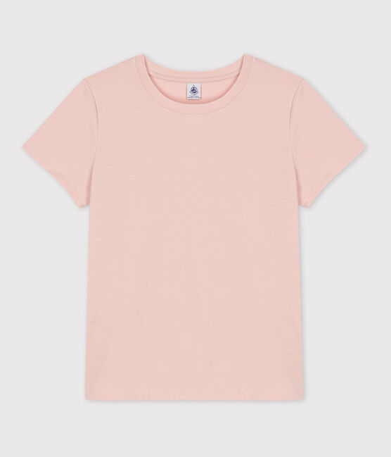 Camiseta RECTA con cuello redondo de algodón orgánico de mujer rosa SALINE