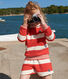 Sudadera infantil unisex de algodón a rayas