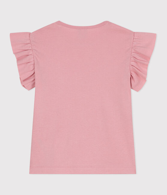 Camiseta infantil lisa de manga corta de algodón rosa CHARME