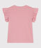 Camiseta infantil lisa de manga corta de algodón rosa CHARME