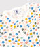 Pijama de flores fosforescentes de algodón de niña blanco MARSHMALLOW/blanco MULTICO