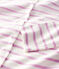 Rebeca de algodón/lino de rayas de mujer blanco MARSHMALLOW/rosa BOHEME