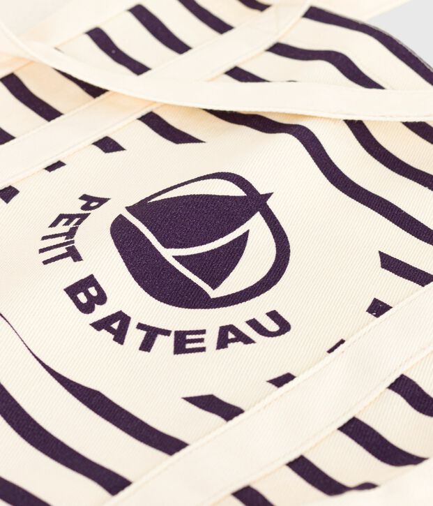 Tote bag de tela a rayas para adulto azul/azul