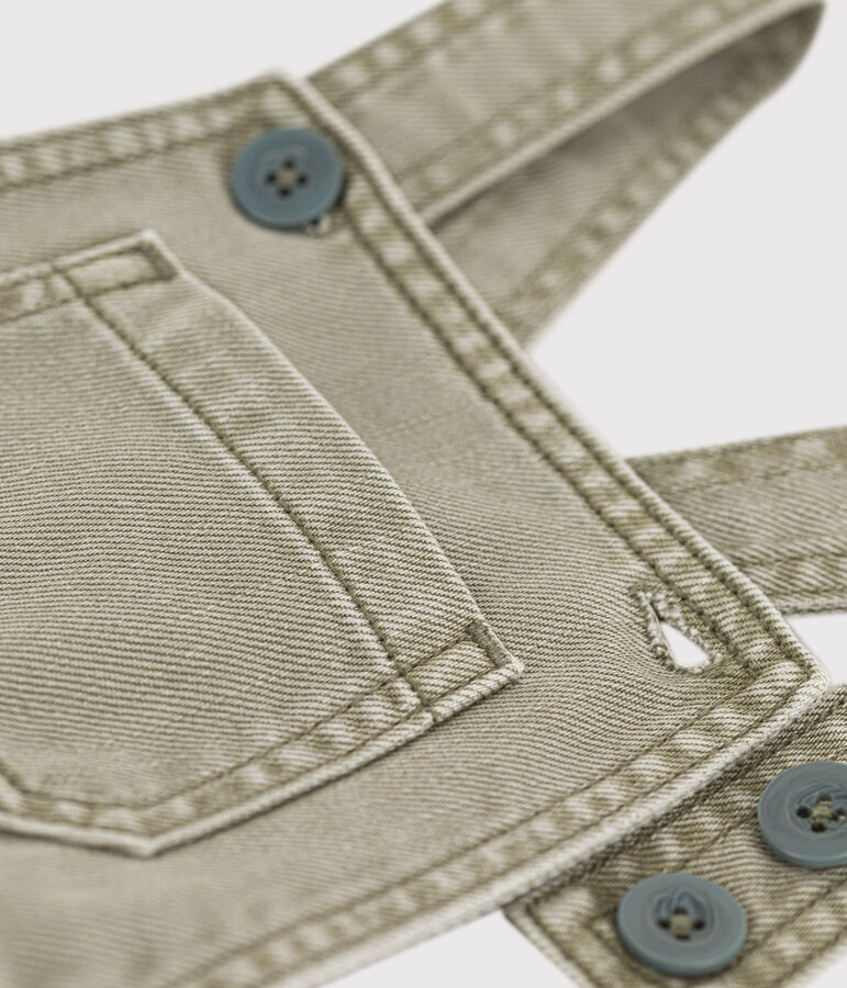 Peto corto de tejido vaquero para beb&eacute; verde