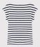 Camiseta de lino rayado para mujer blanco LAIT/azul SMOKING