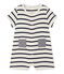 Pelele corto de rayas bebé niño beige COQUILLE/azul ABYSSE