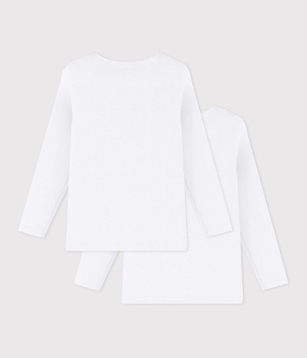 Lote de 2 camisetas de manga larga blancas de ni&ntilde;o multicolor