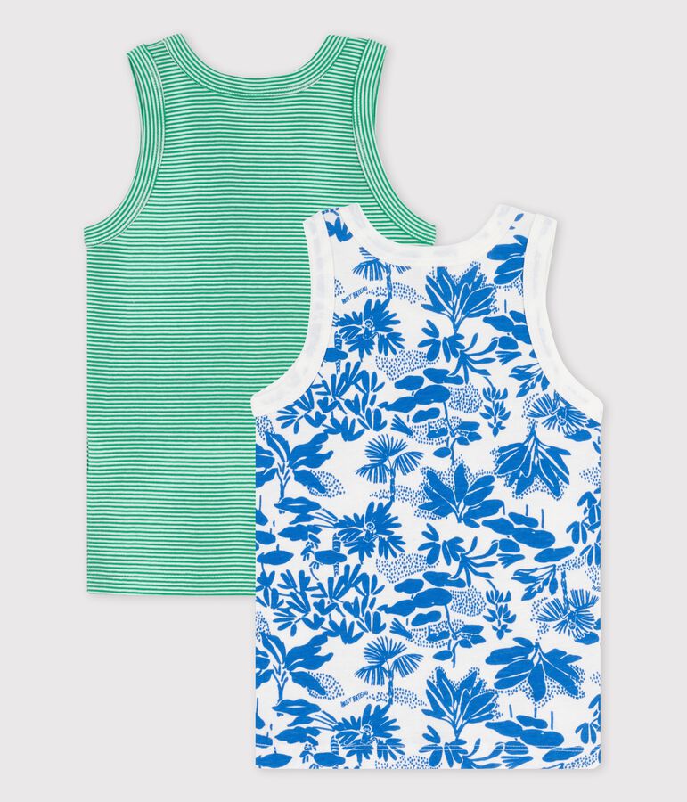 Juego de 2 camisetas de tirantes de jungla de algod&oacute;n de ni&ntilde;o multicolor