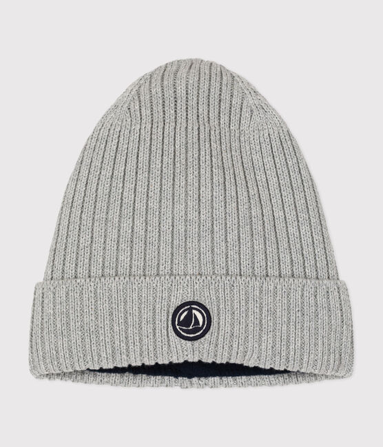 Gorro infantil de punto tricotado con forro polar gris CHATON CHINE