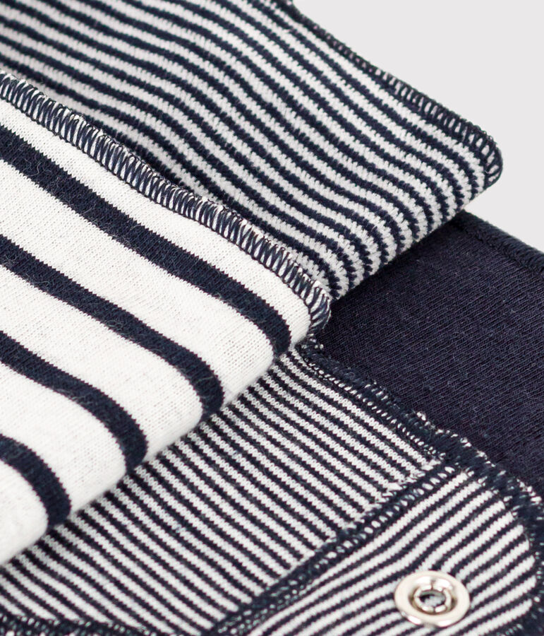 Juego de 2 bandanas-baberos a rayas de beb&eacute; variante 1