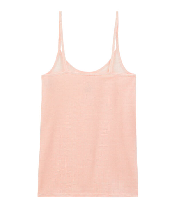 Camisa de tirantes para mujer blanco/rosa