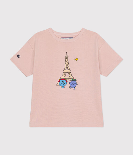 Camiseta infantil Monsieur Madame de algodón rosa SALINE