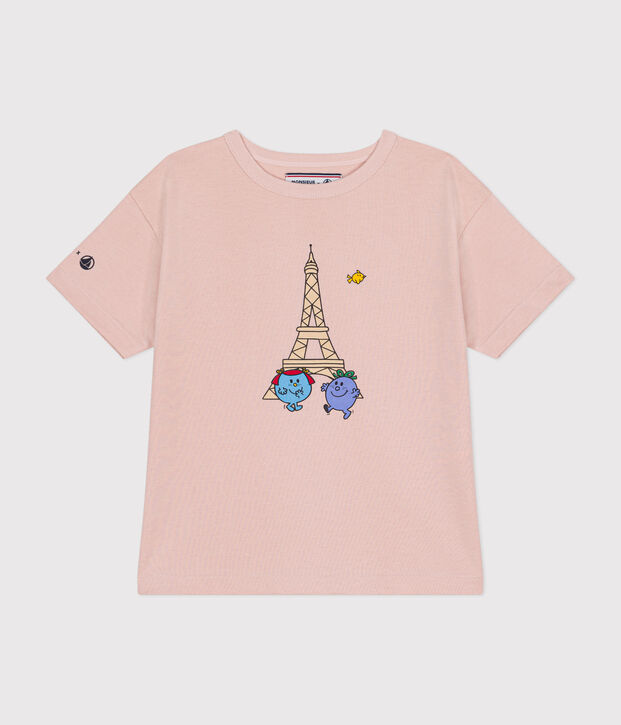 Camiseta infantil Monsieur Madame de algod&oacute;n rosa