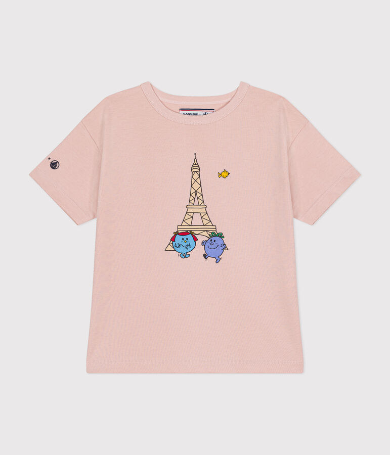Camiseta infantil Monsieur Madame de algod&oacute;n rosa SALINE