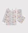 Pijama infantil de algod&oacute;n con flores blanco/multicolor