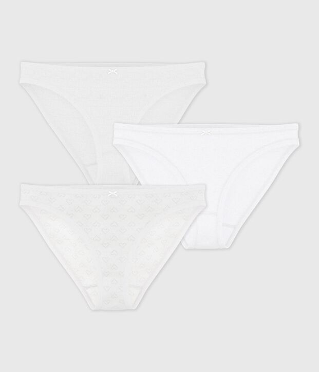 Juego de 3 braguitas de algod&oacute;n para mujer multicolor