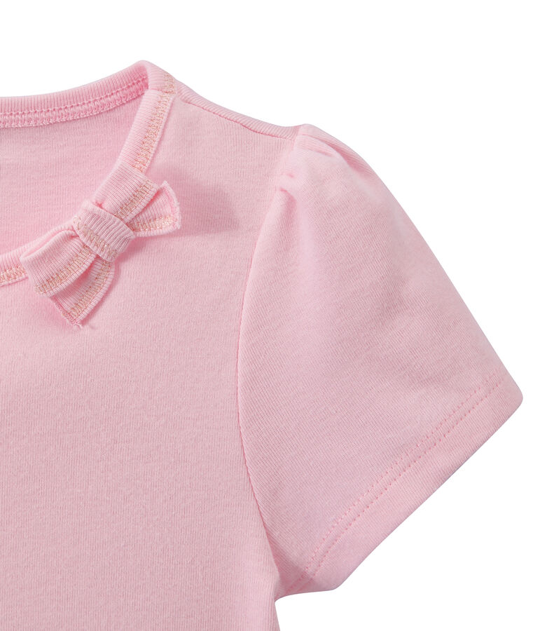 Camiseta de ni&ntilde;a con lazo rosa
