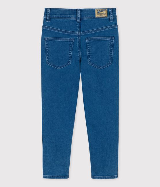 Pantalón regular de tejido vaquero sostenible para niño azul BLEU DELAVE