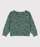 Sudadera estampada de muletón de niño verde VALLEE/crudo MULTICO