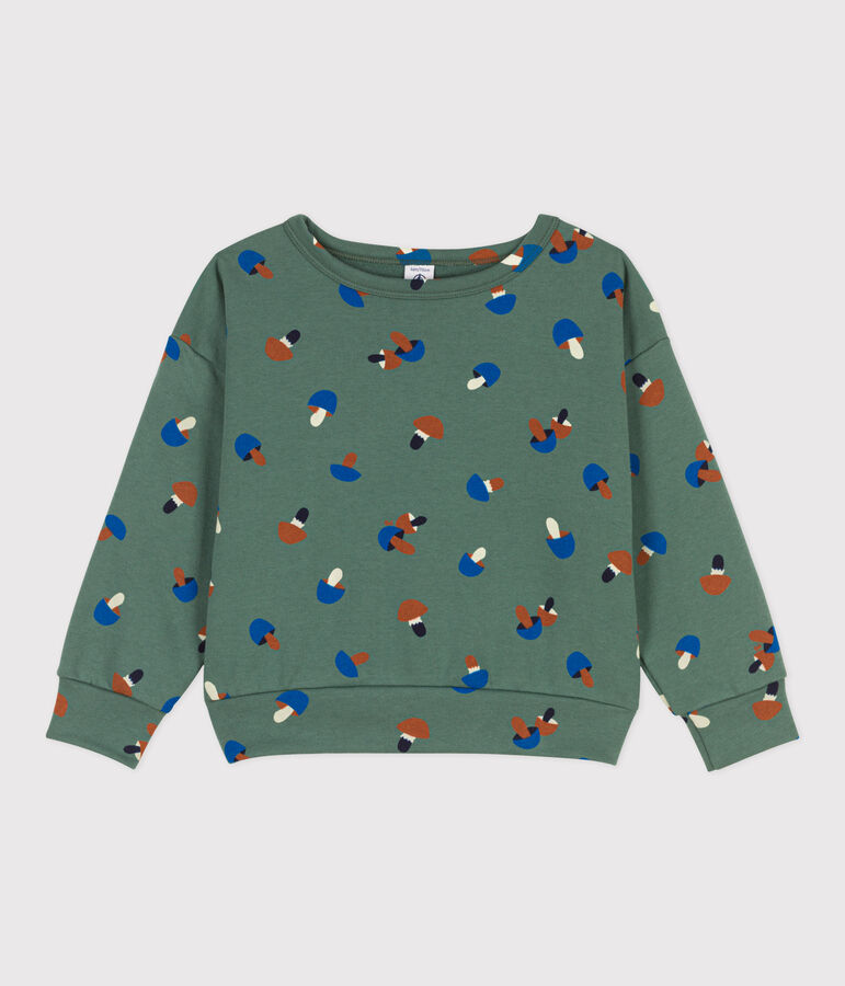 Sudadera estampada de mulet&oacute;n de ni&ntilde;o verde/multicolor
