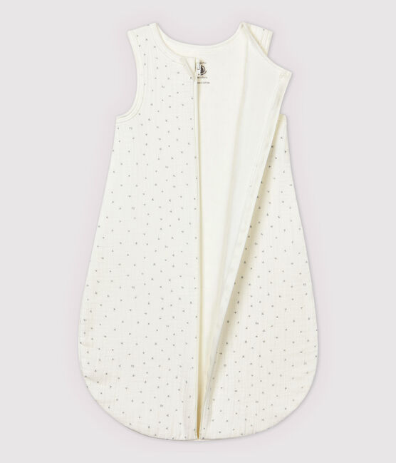Saco blanco con estrellas de bebé de tejido a capas de algodón orgánico blanco MARSHMALLOW/gris GRIS