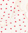 Mono largo de muletón con estampado de corazoncitos para bebé blanco MARSHMALLOW/rojo TERKUIT