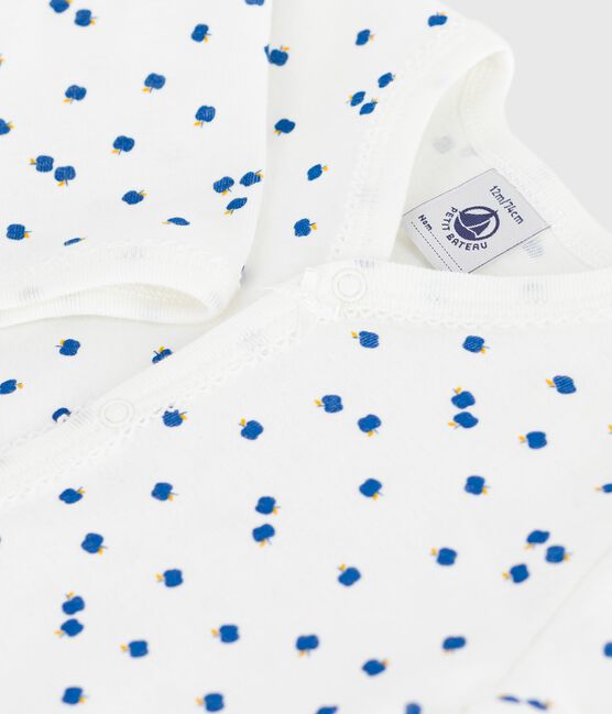 Pijama sin pies de algodón estampado para bebé blanco MARSHMALLOW/blanco MULTICO