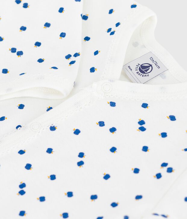 Pijama sin pies de algod&oacute;n estampado para beb&eacute; blanco/multicolor