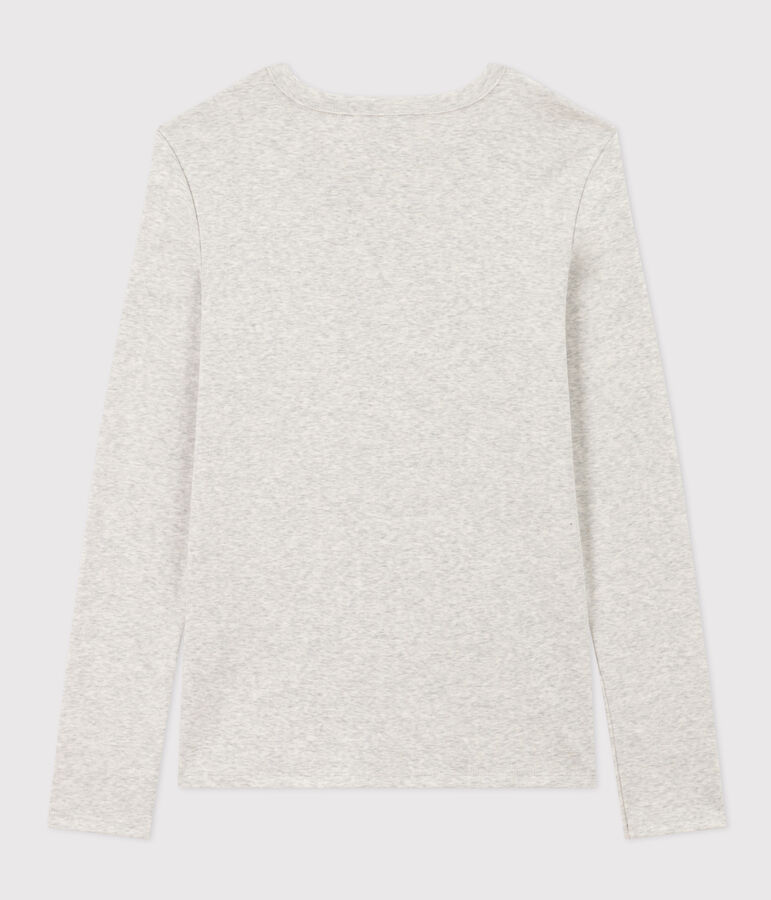 Camiseta L'ICONIQUE de algod&oacute;n con cuello redondo para mujer gris