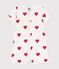 Mono corto de algodón con corazón para bebé blanco MARSHMALLOW/rojo TERKUIT