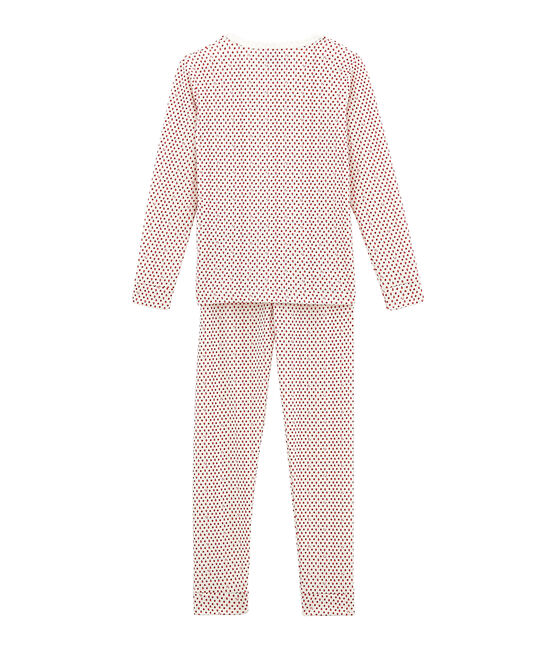 Piajama para niña corte ajustado blanco MARSHMALLOW/blanco MULTICO