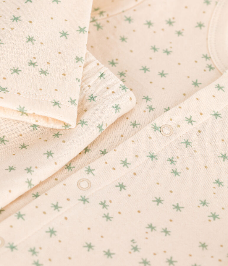 Conjunto de dos piezas de algod&oacute;n para beb&eacute; blanco AVALANCHE/ MULTICO