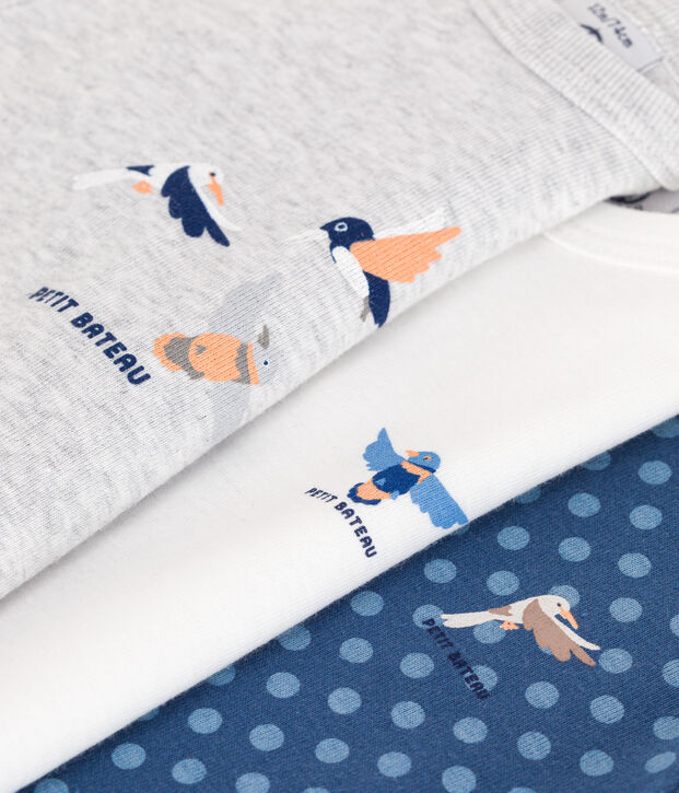 Juego de 3 bodys de algod&oacute;n de manga larga para beb&eacute; multicolor