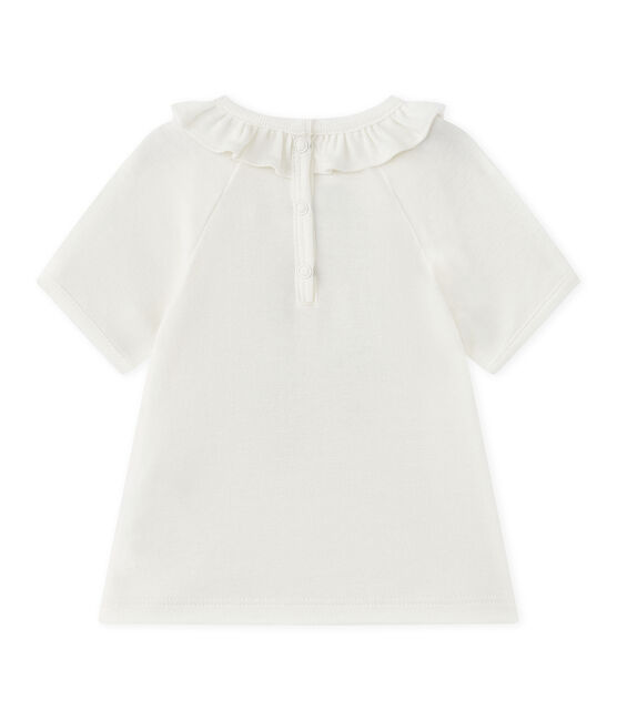 Camiseta bebé niña de maga corta blanco MARSHMALLOW/azul SMOKING