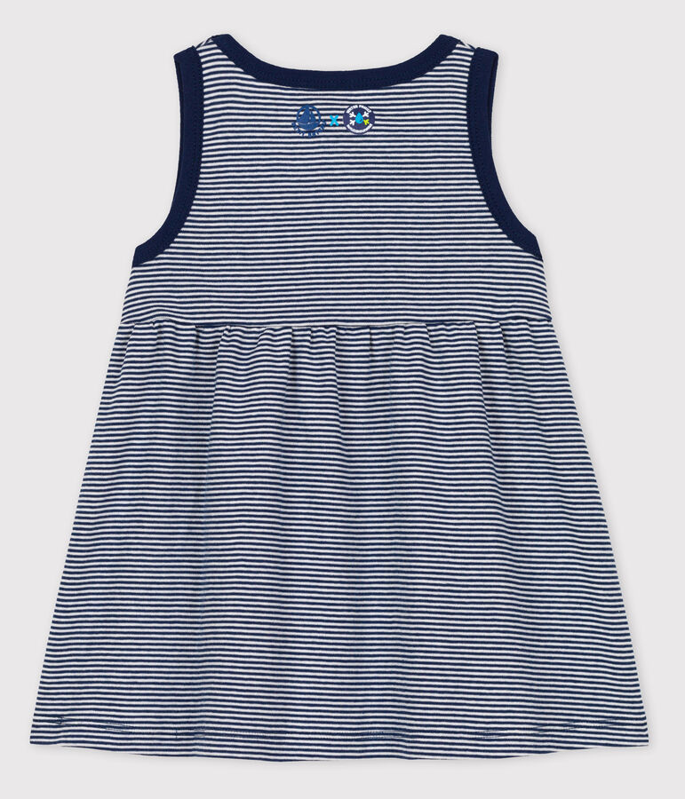 Vestido Beb&eacute; Petit Bateau x Water Family azul/blanco