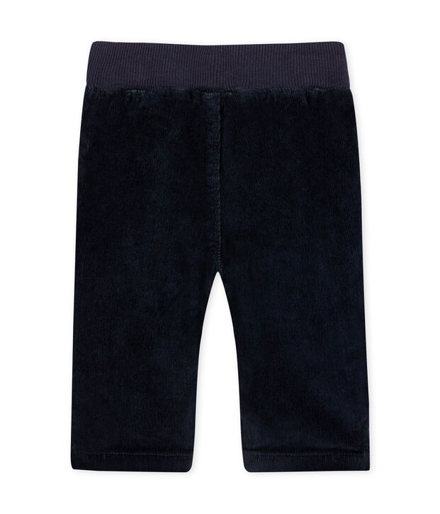 Pantal&oacute;n para beb&eacute; ni&ntilde;o de pana stretch forrado azul