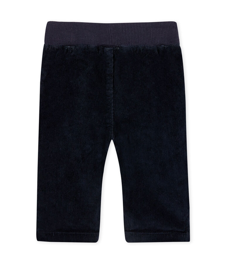 Pantal&oacute;n para beb&eacute; ni&ntilde;o de pana stretch forrado azul