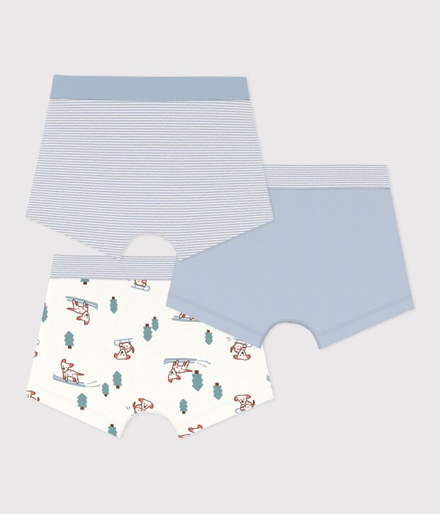 Juego de b&oacute;xeres infantiles de algod&oacute;n estampado con cintura recubierta multicolor