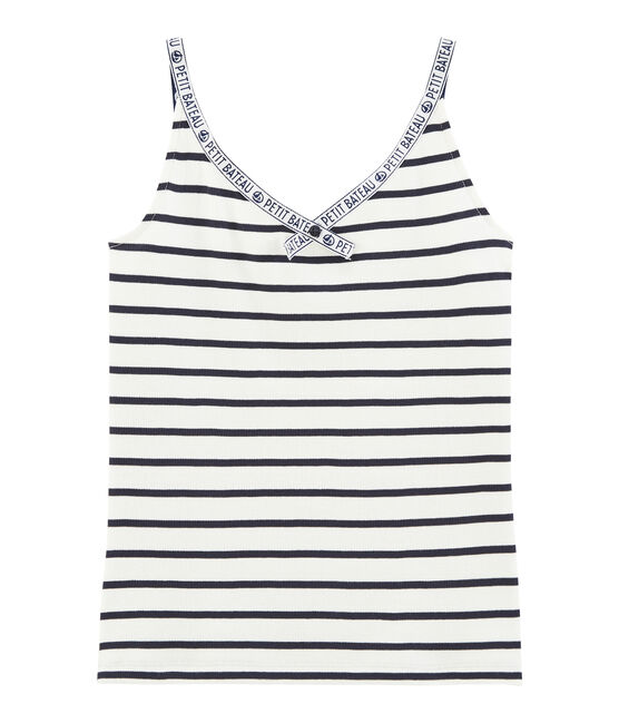 Camiseta de tirantes para mujer blanco MARSHMALLOW/azul SMOKING