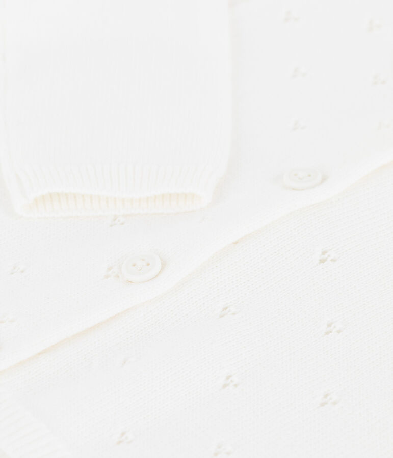 C&aacute;rdigan de punto elegante para beb&eacute; blanco
