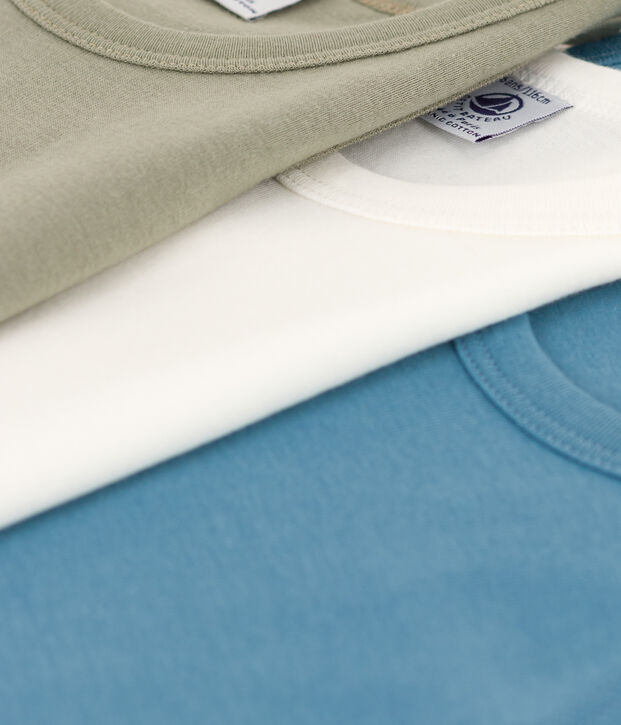 Juego de 3 camisetas de tirantes lisas de algod&oacute;n para ni&ntilde;o multicolor