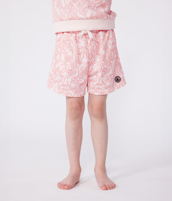 Shorts infantiles de algodón con estampado rosa FLEUR/ SPI