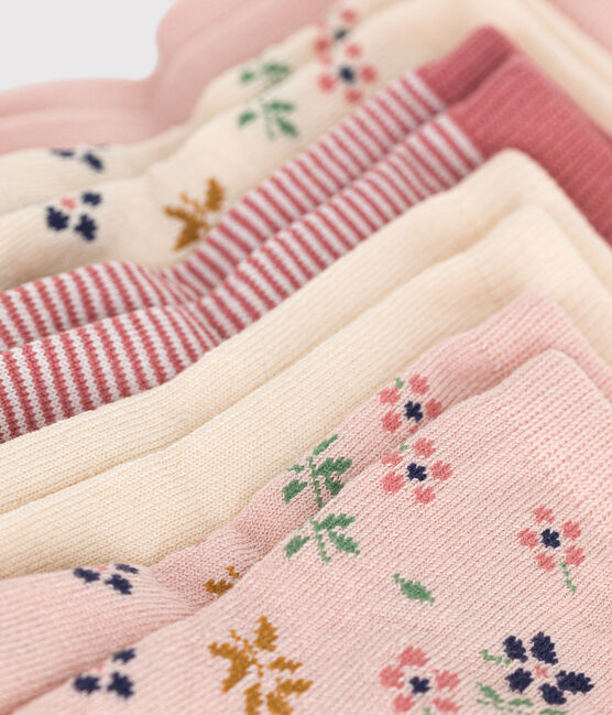 5 pares de calcetines de algodón con flores para bebé variante 1