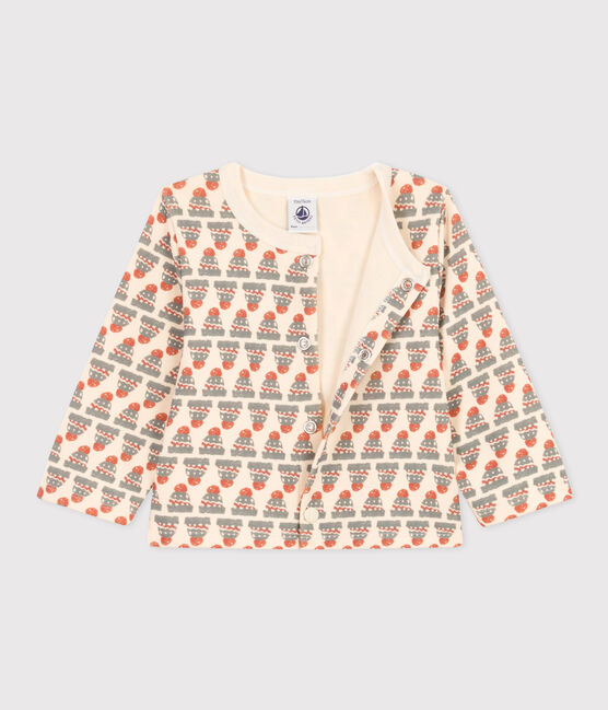 Cárdigan de punto jersey grueso con estampado de bebé blanco AVALANCHE/ MULTICO