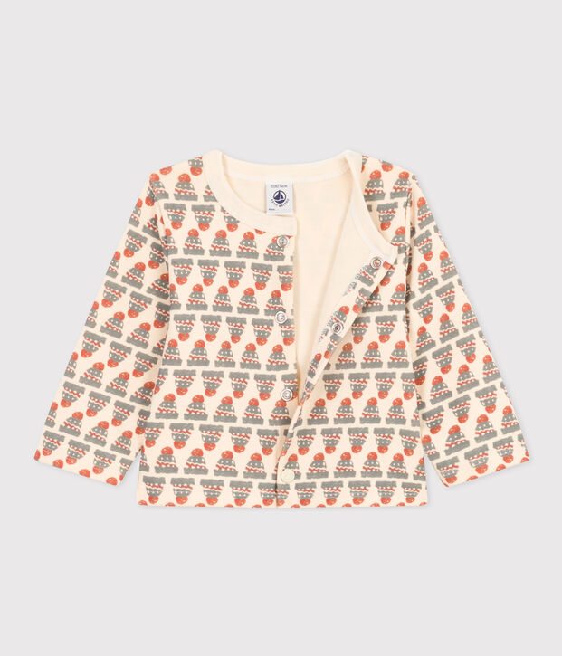 C&aacute;rdigan de punto jersey grueso con estampado de beb&eacute; crudo/multicolor