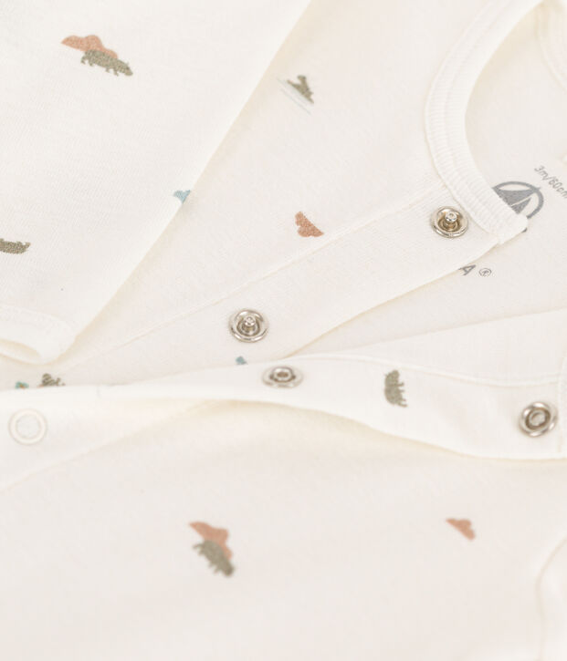 Bodyjama de algod&oacute;n estampado blanco/multicolor