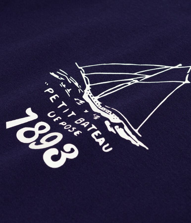 Camiseta infantil estampada de manga corta azul