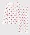 Pijama de punto con estampado de corazones para niña blanco MARSHMALLOW/rojo TERKUIT
